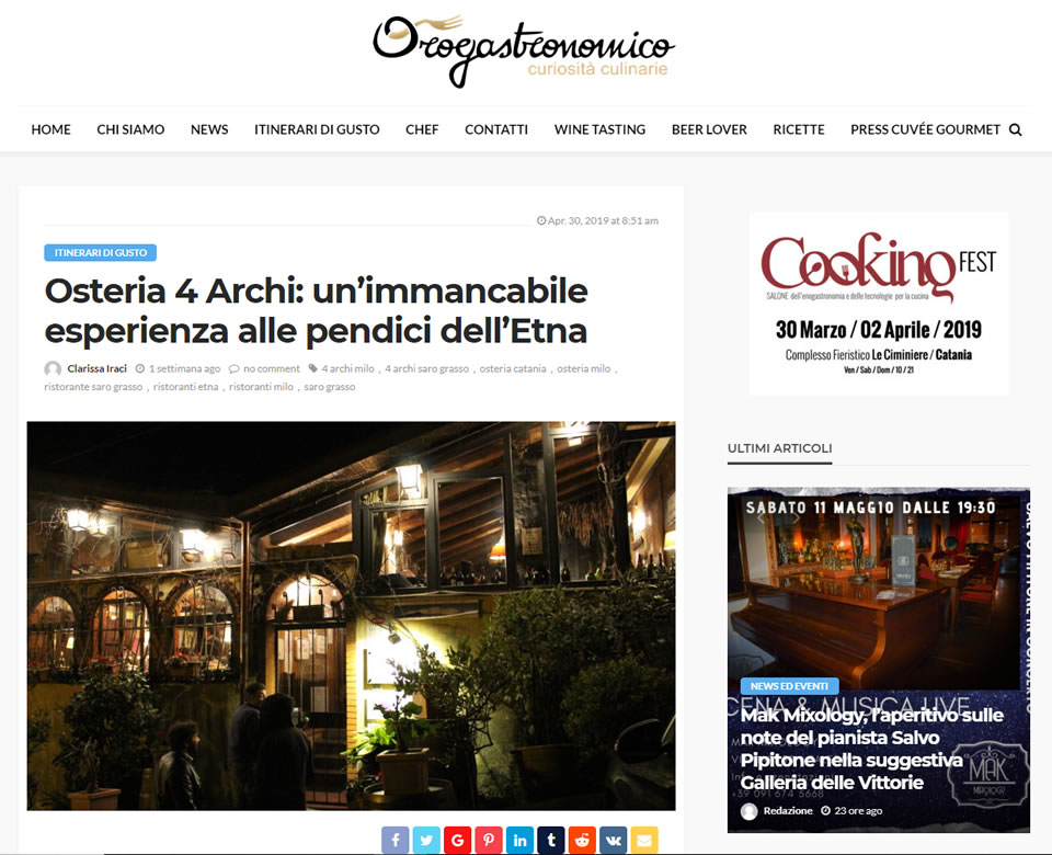 I 4 Archi su Orogastronomico.it